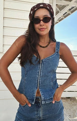 Shay Corset Top ~ Waterfall Blue