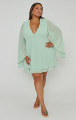 Robin Mini Dress ~ Sage Chiffon
