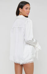New Beginning PJ Set ~ Ivory Luxe Satin