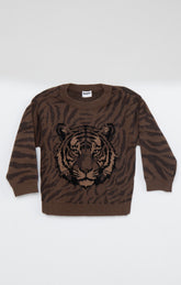 Little Seasons Sweater ~ Wild Tiger Graphic Knit
