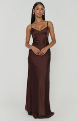 Logan Dress ~ Chocolate Luxe Satin