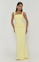 Danielle Maxi Dress ~ Pale Yellow Stretch