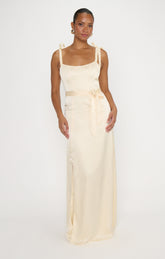 Willow Maxi Dress ~ Buttercream Luxe Satin