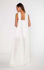 Dalia Maxi Dress ~ Ivory Luxe Satin