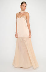 Dalia Maxi Dress ~ Champagne Luxe Satin