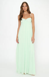 Libby Maxi Dress ~ Pistachio Pleated Chiffon