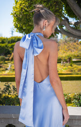 Lisa Maxi Dress ~ Borrowed Blue Luxe Satin
