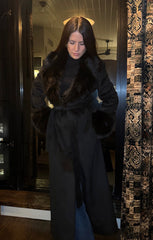 Checkroom Coat ~ Black with Faux Fur