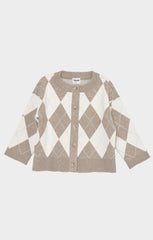 Little Cher Cardi ~ Neutral Argyle Knit