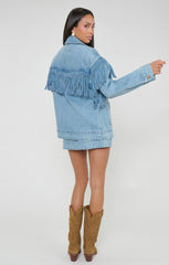 Ojai Fringe Jacket ~ Jet Stream Blue