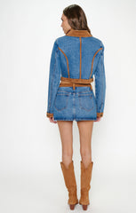 Dawson Jacket ~ Indigo with Faux Suede