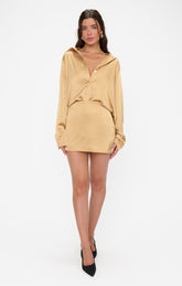 Smith Button Down ~ True Gold Luxe Satin