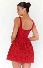 Ricci Skort Dress ~ Radiant Red Lace