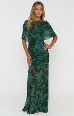 Chantelle Maxi Dress ~ Pine Green Paisley