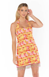 Samba Mini Dress ~ Havana Beaded Sequins