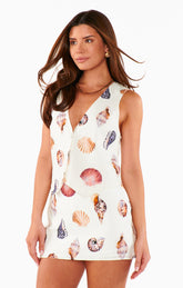 Vicky Vest Top ~ Shell Linen