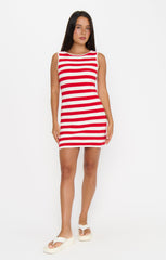Cameron Mini Dress ~ Red Stripe Delight Knit