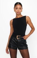 90s Bodysuit ~ Black Slinky Stretch