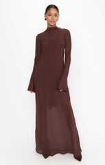 Brandi Maxi Dress ~ Chocolate Chiffon