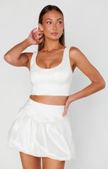 Celeste Skort ~ White Taffeta