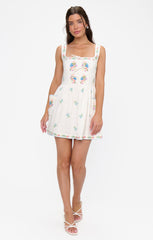 Demi Mini Dress ~ Wild Meadow Embroidery