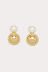 Petit Moments Pearl Sphere Earrings ~ Gold