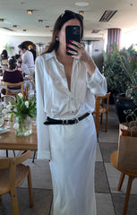 Maxi Slip Skirt ~ Ivory Luxe Satin