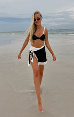 Shoreline Sarong ~ Black and White Linen