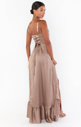 Clarissa Corset Dress ~ Dune Luxe Satin