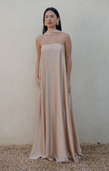 Tinsley Tube Dress ~ Champagne Luxe Satin