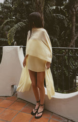Soiree Shawl ~ Pale Yellow Chiffon