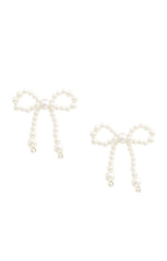 Bow Pearl Bead Earrings ~ Pearl