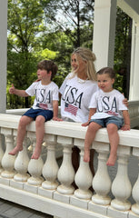 Little Travis Tee ~ USA Flag Graphic