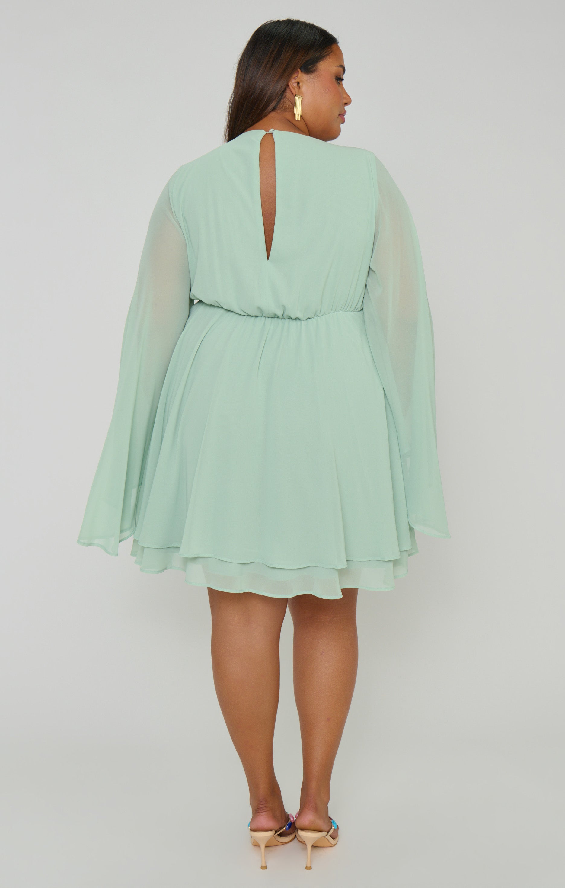 Robin Mini Dress ~ Sage Chiffon