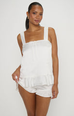 Touch Up Shorts ~ Ivory Luxe Satin
