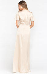 Rome Twist Gown ~ Champagne Luxe Satin
