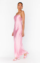 Dani Slip Dress ~ Light Pink Luxe Satin