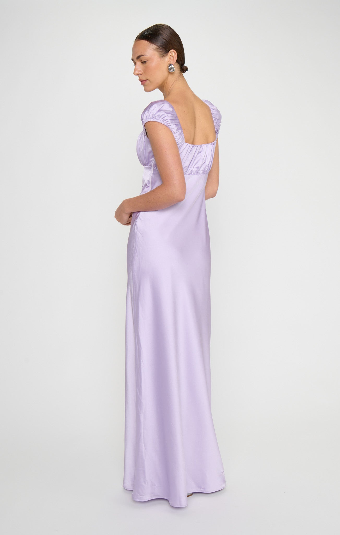 Veronica Maxi Dress ~ Lavender Luxe Satin
