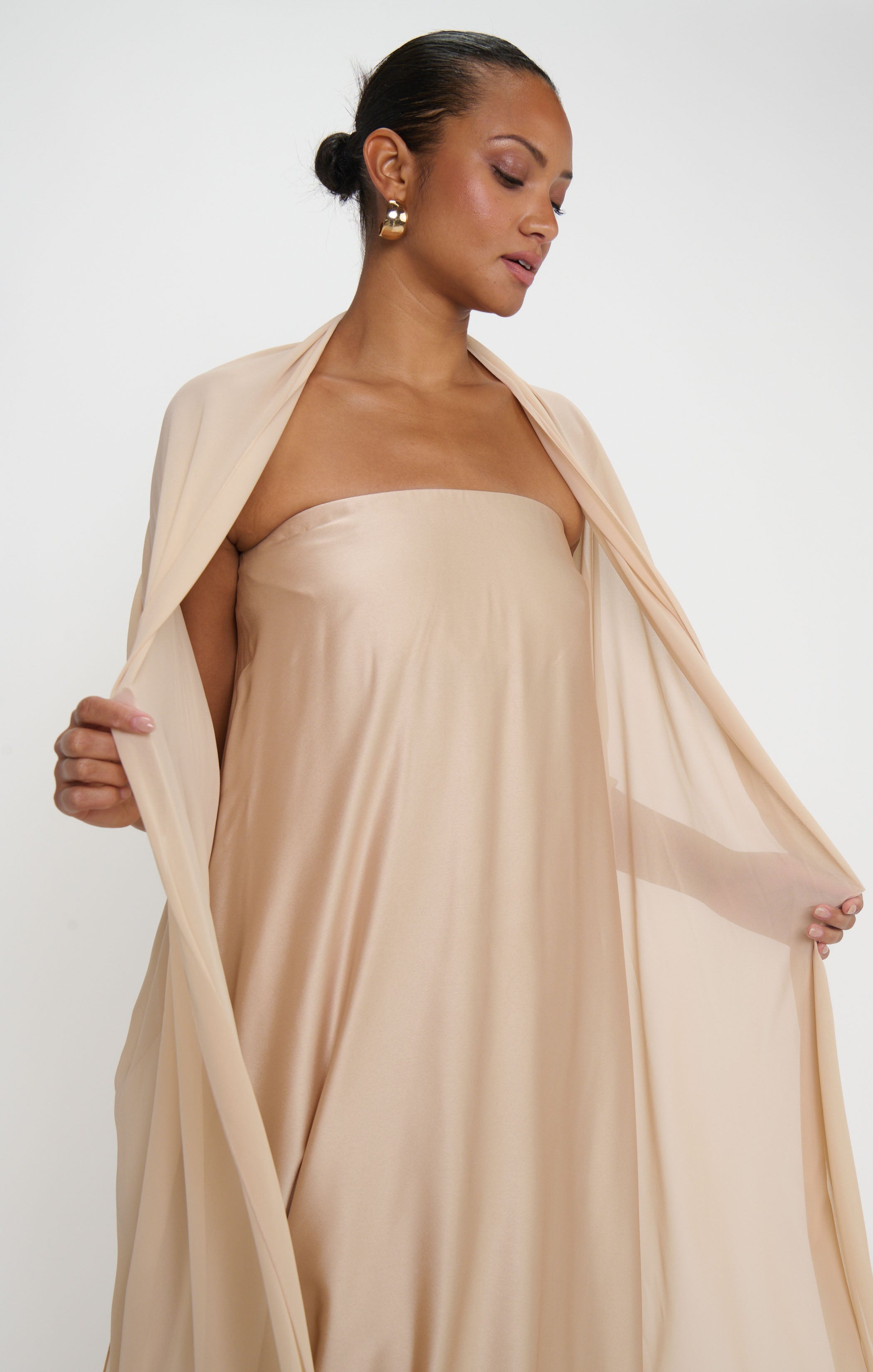 Tinsley Tube Dress ~ Champagne Luxe Satin