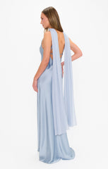 Soiree Shawl ~ Steel Blue Chiffon