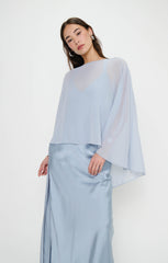 Cherish Cape ~ Steel Blue Chiffon