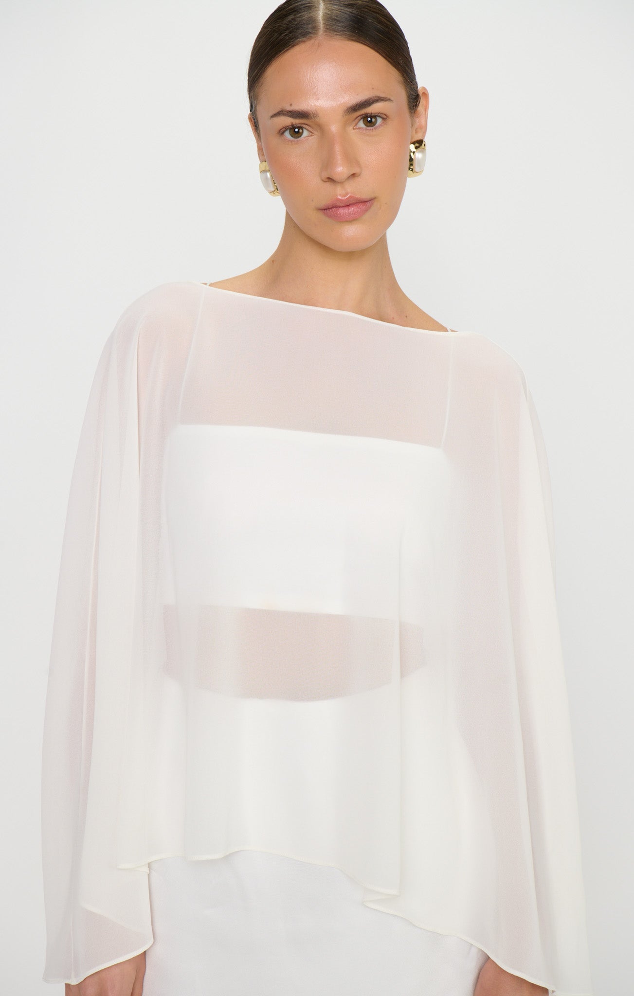 Cherish Cape ~ Wedding Cake Chiffon