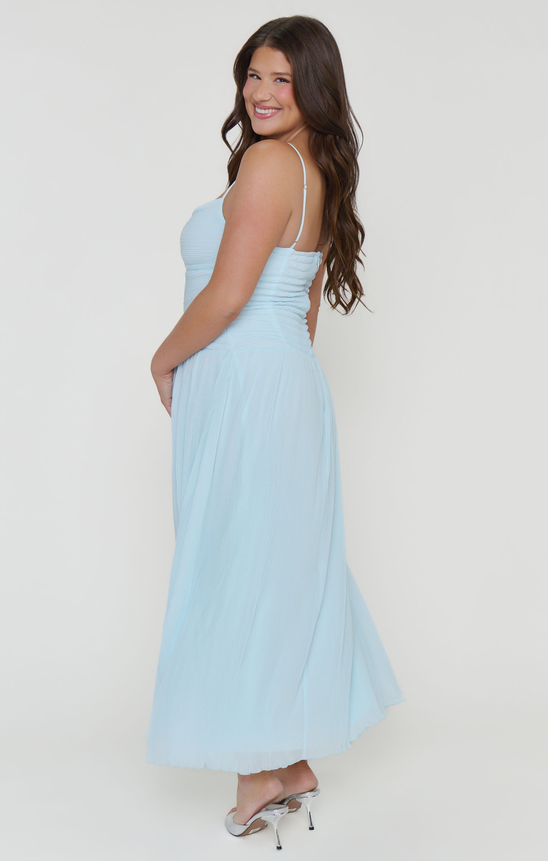 Camille Midi Dress ~ Ice Blue
