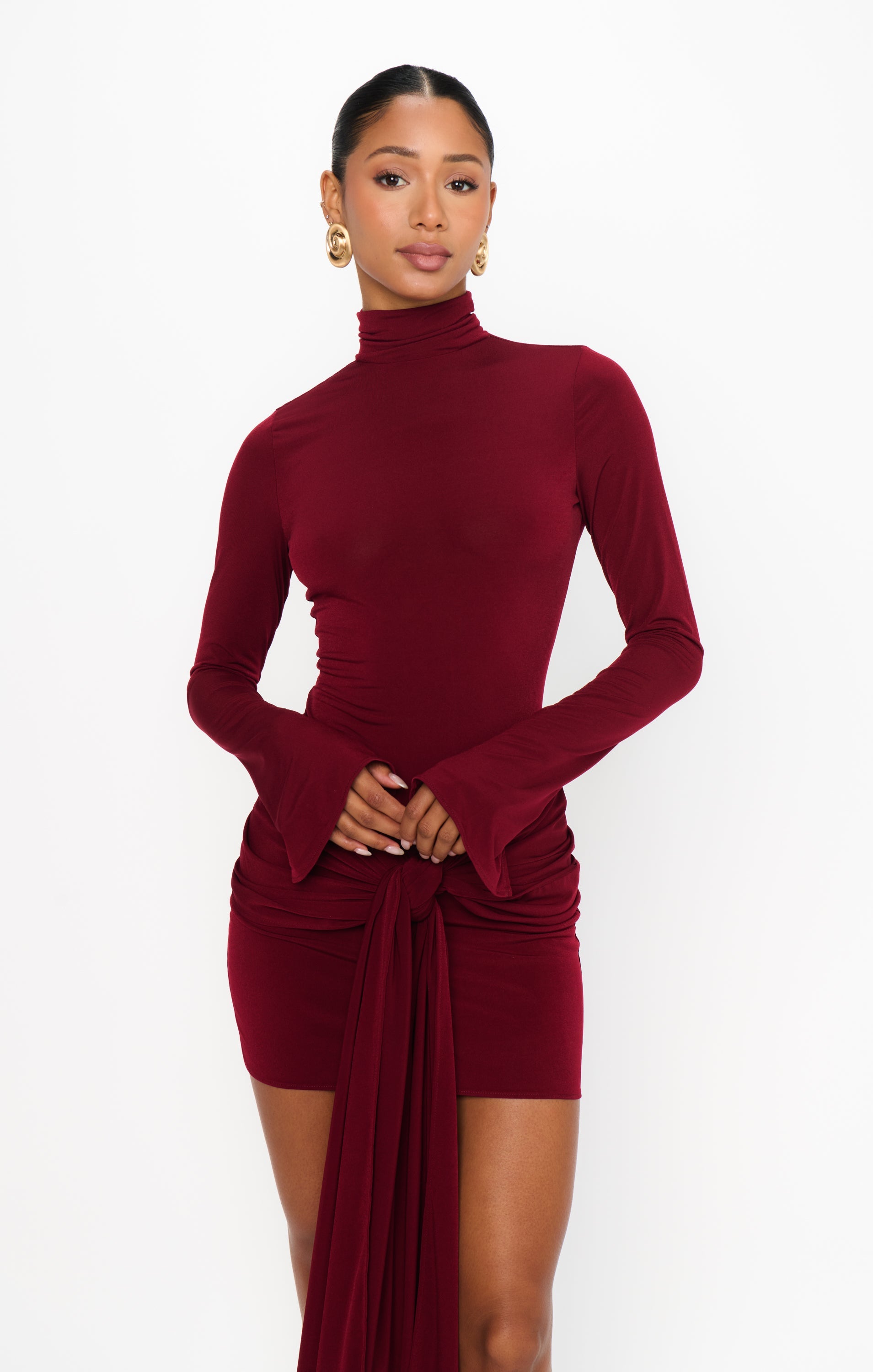 Bleecker Mini Dress ~ Cabernet Red