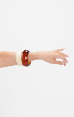 Resin Bangle Set ~ Cream & Brown