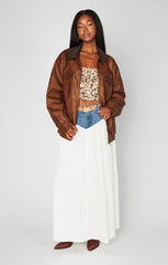 Joni Maxi Skirt ~ Denim with Cream Voile