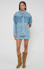 Ojai Fringe Jacket ~ Jet Stream Blue