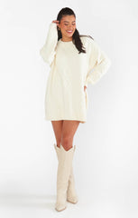 Canyon Tunic Sweater ~ Cream Fuzzy Knit