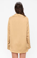 Smith Button Down ~ True Gold Luxe Satin