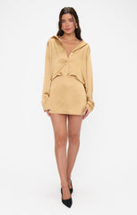 Smith Button Down ~ True Gold Luxe Satin